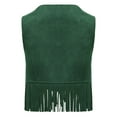 thumbnail image 4 of iiniim Baby Girls Faux Suede Tassel Vest Western Cowgirls Fringe Waistcoat Hippie Cardigan Jacket Green 3T, 4 of 5