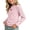 Pink, variant on Kids Cute Tops Layering Crew Neck Printed Long Sleeve Shirts Ruffle Hem Casual Soft Fall Winter Outfits Purple 9-10Years