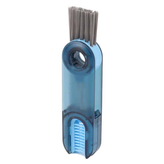 Bimzuc 3-in-1 Bottle Cleaning Brush, 360° Rotating Crevice Brush for Baby Bottle Nipples, Cup Lids, Straws & Small Containers, Compact & Gentle Cleaning Tool, Blue