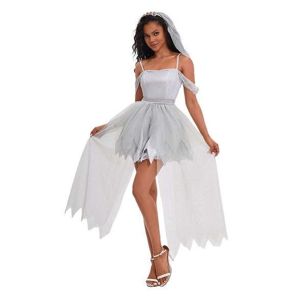 2024 Halloween Bride Sexy Gothic Dress Elegant Lace Gown Wedding Party Dress
