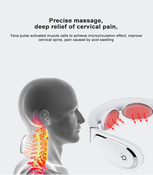 Electric Neck Massager with Heating Function, Rechargeable and Flexible , 4 Modes 15 Levels Cordless Deep Tissue Trigger Point Massager