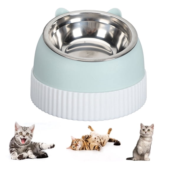 Cuenco Elevado para Gatos Alimentador más lento antideslizante cuencos dobles para gatos cachorros