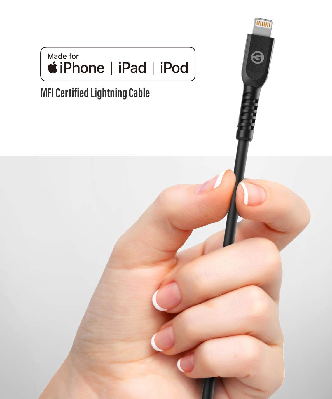 Galvanox USB-C to Lightning Cables (3 Pack) Apple MFi Certified Lighting to Type C Charging Cords - (Supports PD Fast Charge) 3Ft/5Ft/6Ft (Black)