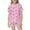 Pink, variant on Toddler Girls Silk Pajamas Valentine Pajamas Short Sleeve Bow Print Button Down Shirt Girls Pajamas Size 3-4 Years