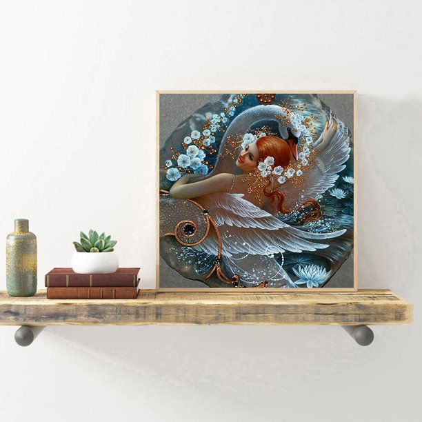 Cuadros Decorativos Taladro de punto cuadro decorativo artesanal 5D Swan Girl pintura de diamante completo Ndcxsfigh Nuevos Originales