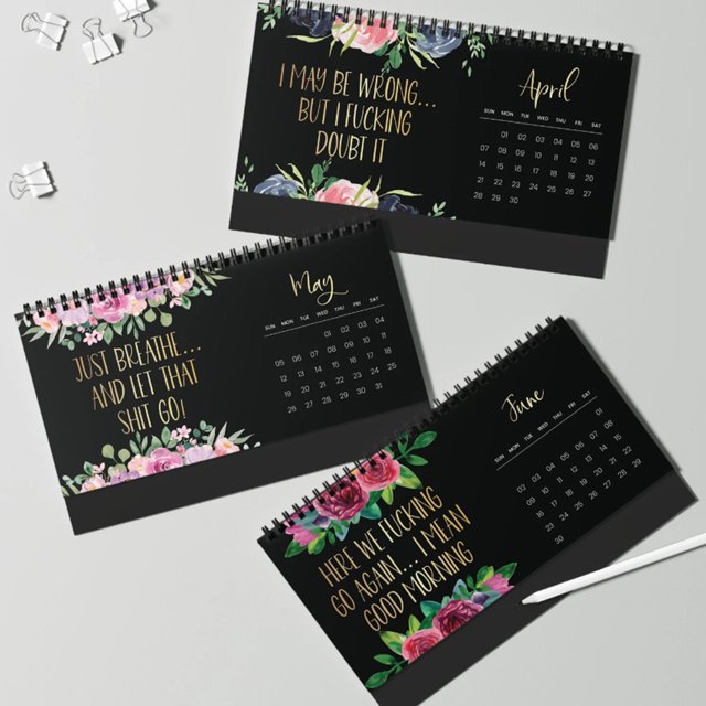 Calendario 2024, divertido planificador de malas palabras, calendario de planificación del tiempo, regalo para Navidad