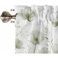thumbnail image 5 of Sage Green Flowers Kitchen Curtains and Valances Set, Rod Pocket Curtains Tier Farmhouse Window Curtains 24 Inch Length, Spring Botanical Floral Plants 3 Piece Kitchen Curtains Set, 5 of 6