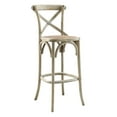 thumbnail image 2 of Modway Gear 43.5" Modern Style Rattan and Elm Wood Bar Stool in Gray Finish, 2 of 10
