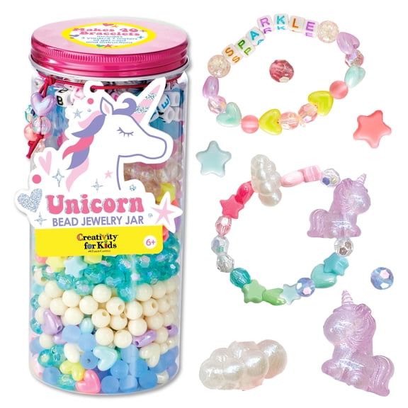 Creativity for Kids Bracelet Making Kit - Unicorn Summer Crafts | Makes 40  Friendship Bracelets, DIY Kits for Girls (Ages 6 )