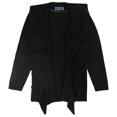 thumbnail image 1 of Karen Scott Womens Ruffled Cardigan Sweater, Black, Plus Size, 1X, 1 of 1