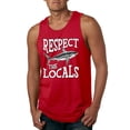 thumbnail image 2 of Wild Bobby Respect The Locals Save Our Oceans Shark Animal Lover Men Graphic Tank Top, Red, X-Large, 2 of 6