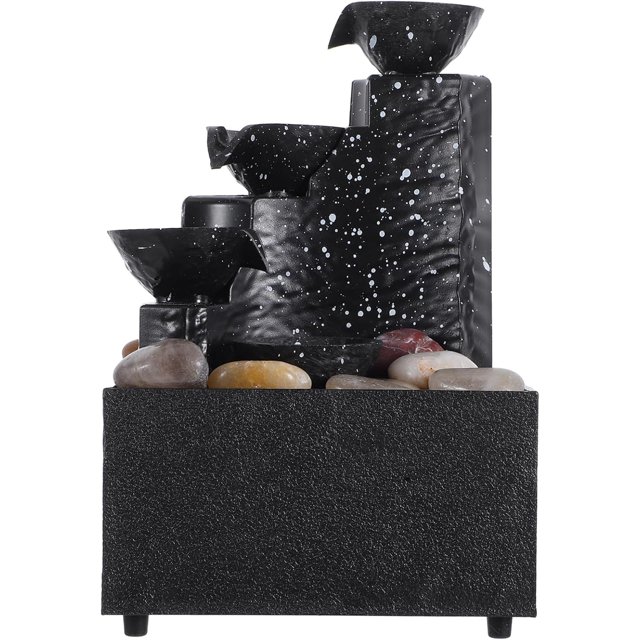 Indoor Tabletop Water Fountain With LED Lights Serene Waterfall Decoration For Home And Office For