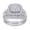 White Gold-Plated, variant on Double Halo Bridal Ring Set for Women 1.00 Carat Round Cut Lab Grown Diamond Engagement Wedding Rings in 14K White Gold Plated 925 Sterling Silver Jewelry Gift for Her Size-7