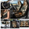 thumbnail image 3 of XYZCANDO Wolf Autumn Leaves Print Keychain Lipstick Cover Center Mirror Cover Coasters Car Seat Cover Seat Belt Cover Steering Wheel Cover Car Trash Can Removable Automotive Accessories, 3 of 5