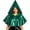 Dark Green, variant on Metallic Glossy Short Hood Cape, Shiny Metallic Short Pointed Hood Cape, Mini Riding Hood Cloak With Front Tie, Multi Color Glossy Witch Cosplay Cape for Adult Halloween Party, Gold One Size