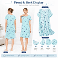 thumbnail image 4 of Zando 2 Pack Womens Pajama Night Gowns Soft Comfy Summer Sleep Shirts Nightgowns for Women Summer Tie-Dye & Black Planet L, 4 of 7
