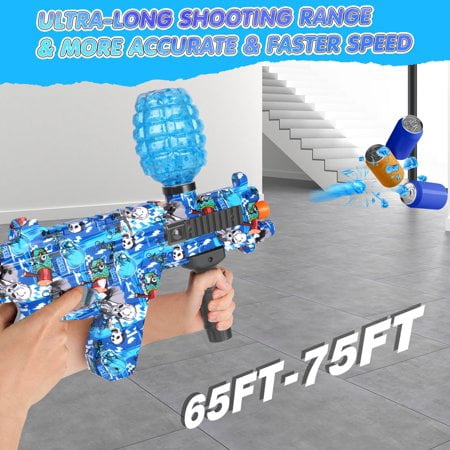 Gel Ball Blaster, Electric Water Bead Blasters, with 10000 Gel Balls & Goggles, for Backyard Fun and Outdoor Activity, Blue
