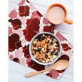 thumbnail image 3 of Red Geometric Moroccan Kitchen Dish Towels for Drying Dishes Set of 2, Abstract Art Red Ombre Modern Waffle Weave Microfiber Hand Tea Bathroom Towels Quick Dry & Absorbent Towel 12x12, 3 of 7