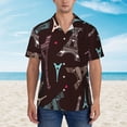 thumbnail image 5 of Uemuo Eiffel Tower Printed Regular Fit Short Sleeve Casual Hawaiian Shirt for Men,Aloha shirt,Tropical shirt,Floral print shirt,Vacation Beach shirt-, 5 of 9