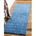 thumbnail image 3 of Unique Loom 3127831 2 Pi 6 Po x 10 Pi Tapis Solide Shag Runner&44; Bleu Pervenche, 3 of 5