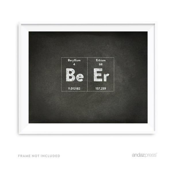 Beer Periodic Table of Elements Vintage Chalkboard Wall Art Décor