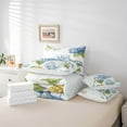 thumbnail image 6 of Homewish Blue Hydrangea 7pcs Bedding Comforter Set,Natural Flower Floral Queen Bedding Sets,Green Monstera Leaf Queen Sheet Sets For Girl Boy,Microfiber Bedroom Decor Reversible, 6 of 8