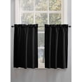 thumbnail image 3 of Tier Curtains 45 Inches Long, Pure Black Window Treatment Curtain Drapes, Simple Solid Color Small Curtain Drapes for Bathroom Laundry Room, 27.5"x45", 2 Panels, 3 of 7