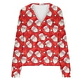 thumbnail image 5 of Enjoytime Womens Cardigan Christmas Printed V-Neck Long Sleeve Button Down Outerwear Cute Xmas Holiday Fall Winter Jacket Red M, 5 of 5