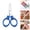 Blue, variant on CHENjy Small Scissors That Fold into Pocket Size, Stainless Steel Mini Shears Glasses Shaped for Craft Scrapbooking Thread Cutting, Circular Arc Ergonomic Grip Handle, Gold