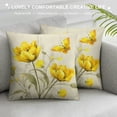 thumbnail image 3 of Creowell Flowers Butterflies Pillow Covers Zipper Closure Square Design Short Plush Pillowcase for Couch Sofa Indoor Outdoor 1PC 20x20in, 3 of 5