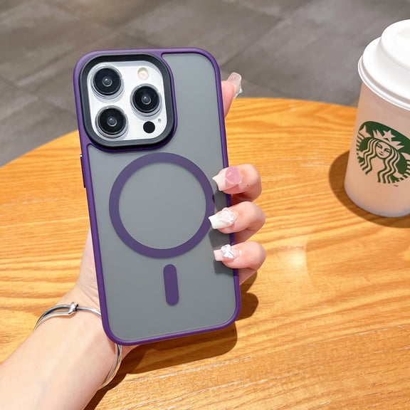 Allytechgroup Slim Case for iPhone 13, Compatible with MagSafe Hard PC Soft TPU Rugged Heavy Duty Durable Cover Case Shockproof and Anti-Scratch for Women Men, Darkpurple