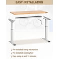 thumbnail image 6 of WORKPRO 300 lbs Height Adjustable Workbench with Crank Handle, 47.2"x 23.6" Rubberwood Work Table, Comfortable Standing Desk for Home Workshop Office, White, 6 of 8