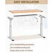 WORKPRO 300 lbs Height Adjustable Workbench with Crank Handle, 47.2x 23.6 Rubberwood Work Table, Comfortable Standing Desk for Home Workshop Office, White