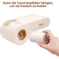 thumbnail image 3 of Portacepillos de dientes, portacepillos de dientes montado en la pared con dispensador automático de pasta de dientes, con 2 ranuras de almacenamiento para cepillos de dientes, 2 portavasos, portacep, 3 of 3