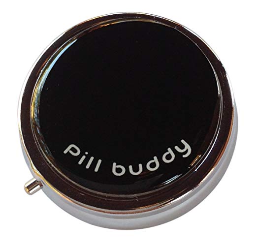 Black Pill Buddy Three Section Pocket Purse Travel Medicine Pill Box
