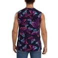 thumbnail image 4 of Gaeub Purple Butterfly Men's Sleeveless Muscle Shirts Workout Tank Tops, Odor Protection and Comfortable - 3X-Large, 4 of 8