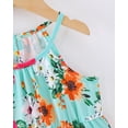 thumbnail image 5 of 3T Baby Girls Dress 4T Girls Sleeveless Dress Flower Print Toddler Girls Summer Halter Floral Dress Green, 5 of 8