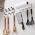 thumbnail image 1 of Self-adhesive Roll Paper Rack Wall Carrier Creative Kitchen Cookware Hanging Rack Decorative Shelf (White), 1 of 6
