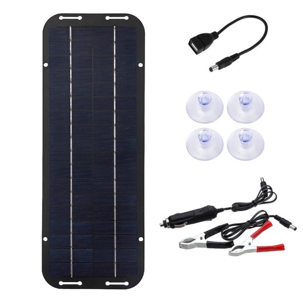 Matsuzay Panel solar para vehículo de fácil instalación con luz solar, kit de cargador de batería de 12 V Jardín y Patio Sin controlador