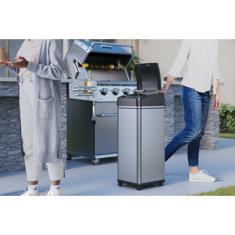iTouchless Glide 13 gal Stainless Steel Sensor Kitchen Garbage Can