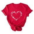 thumbnail image 2 of PNTUTB Women's Valentine's Day Fashion Print Casual Loose Versatile Red Crew Neck Short Sleeve T Shirt, 2 of 6
