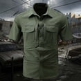 thumbnail image 2 of Mens Short Sleeve Button Down Fishing Hiking Utility Shirt Quick Dry Summer Casual Outdoor Lightweight Breathable Mesh Liner Back Vented Work Untucked Shirts with 4 Pockets for Safari, 2 of 7