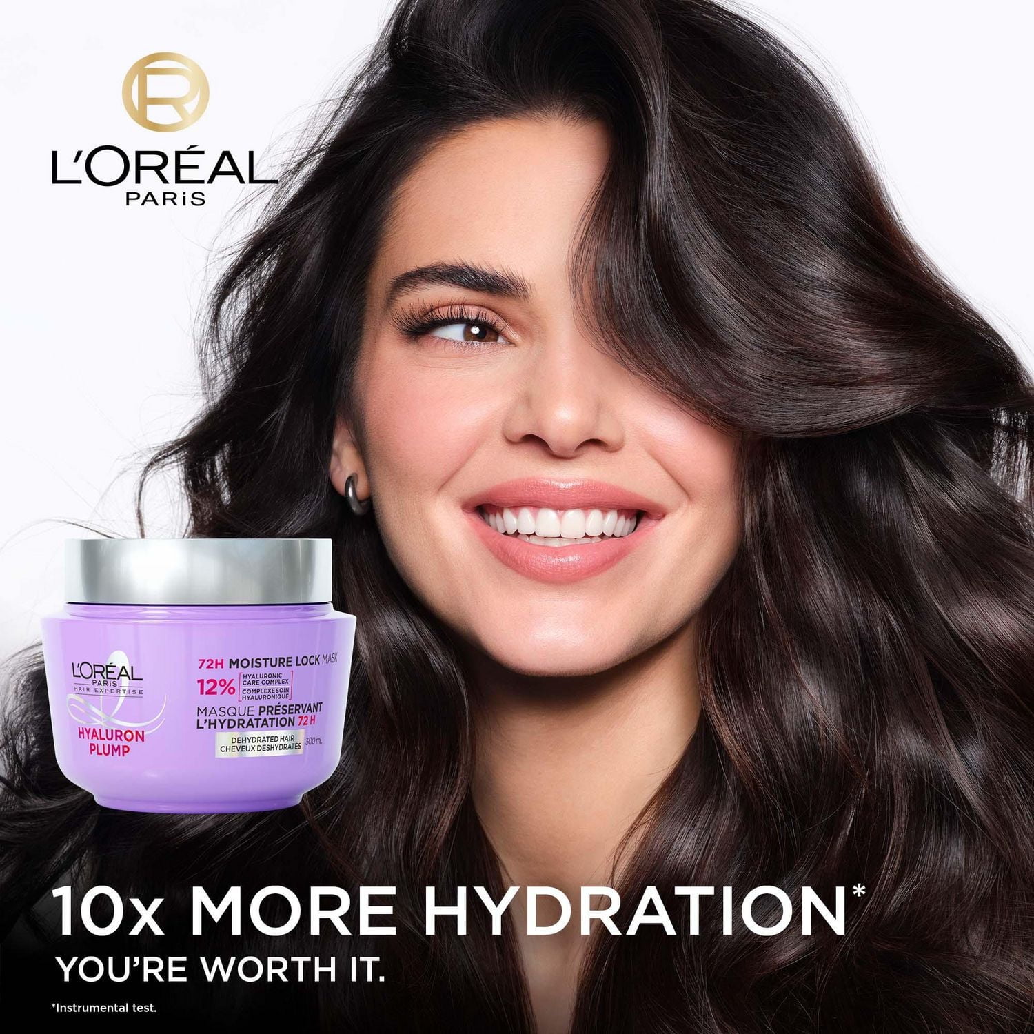 L'Oréal Paris Hyaluron Plump 72H Moisture Lock Hair Mask, Hair treatment for dehydrated hair