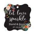 thumbnail image 1 of Darling Souvenir Personalized Fancy Frame Paper Tags Wedding Sparklers Let Love Sparkle Custom Hang Tags-Floral Black-100 Tags, 1 of 1