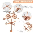 thumbnail image 4 of Road Bike Weather Vane Bicycle Metal Weathervane Bike Windvanes Copper Weathercock Decorative Wind Direction Signs, 4 of 7
