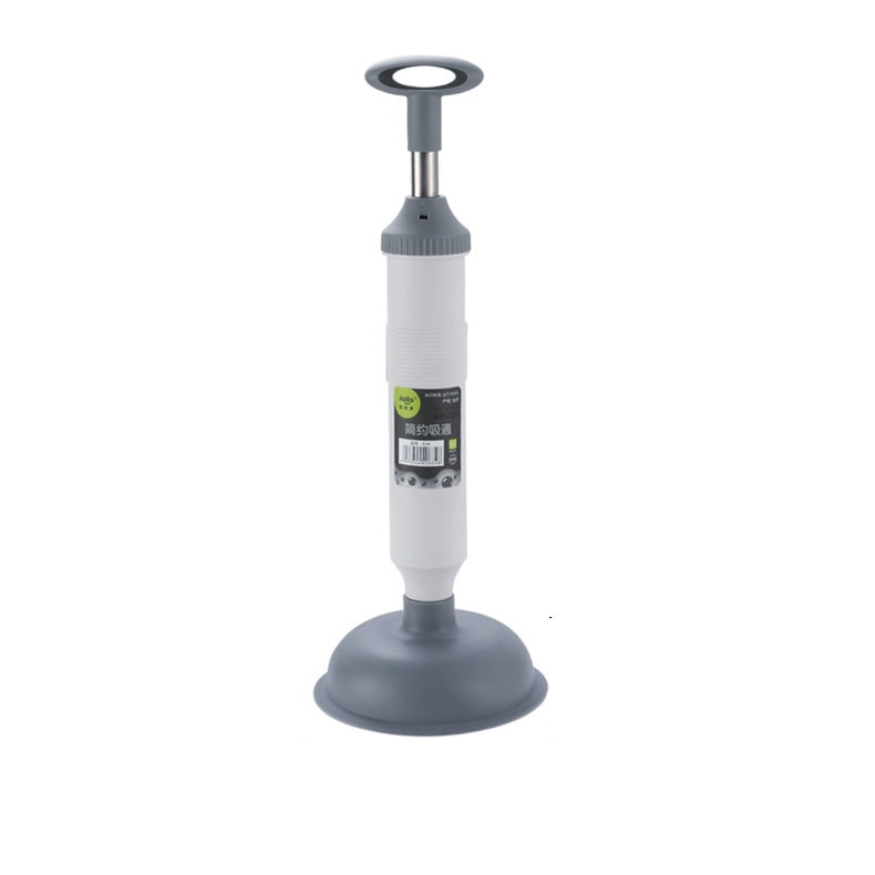 Cleaning Air Plunger with Long Handle Toilet Plunger with Holder Toilet Plunger Drain Unblock Bathroom_Gray
