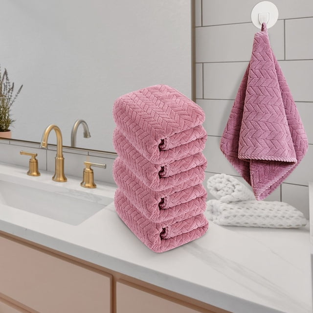 pstuiky Toalla de baño de terciopelo de 4 piezas. Toalla absorbente para adultos, ideal para uso diario en casa. Seca el cabello y no se enreda. Toalla de playa con estampado de rayas.