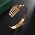 thumbnail image 3 of Fashion Design Stainless Steel Curved Tableware Fork Open Bracelet for Men and Women, Personality Charm Hip Hop Casual Jewelry Gift, 3 of 5