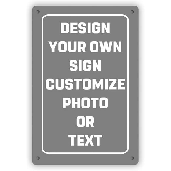 Personalized Custom Metal Signs, Customize Your Own Street Signs Road Signs, Waterproof Signs with Photo Picture Text Logo for Home, Garden, Office Buildings, 16"x4"