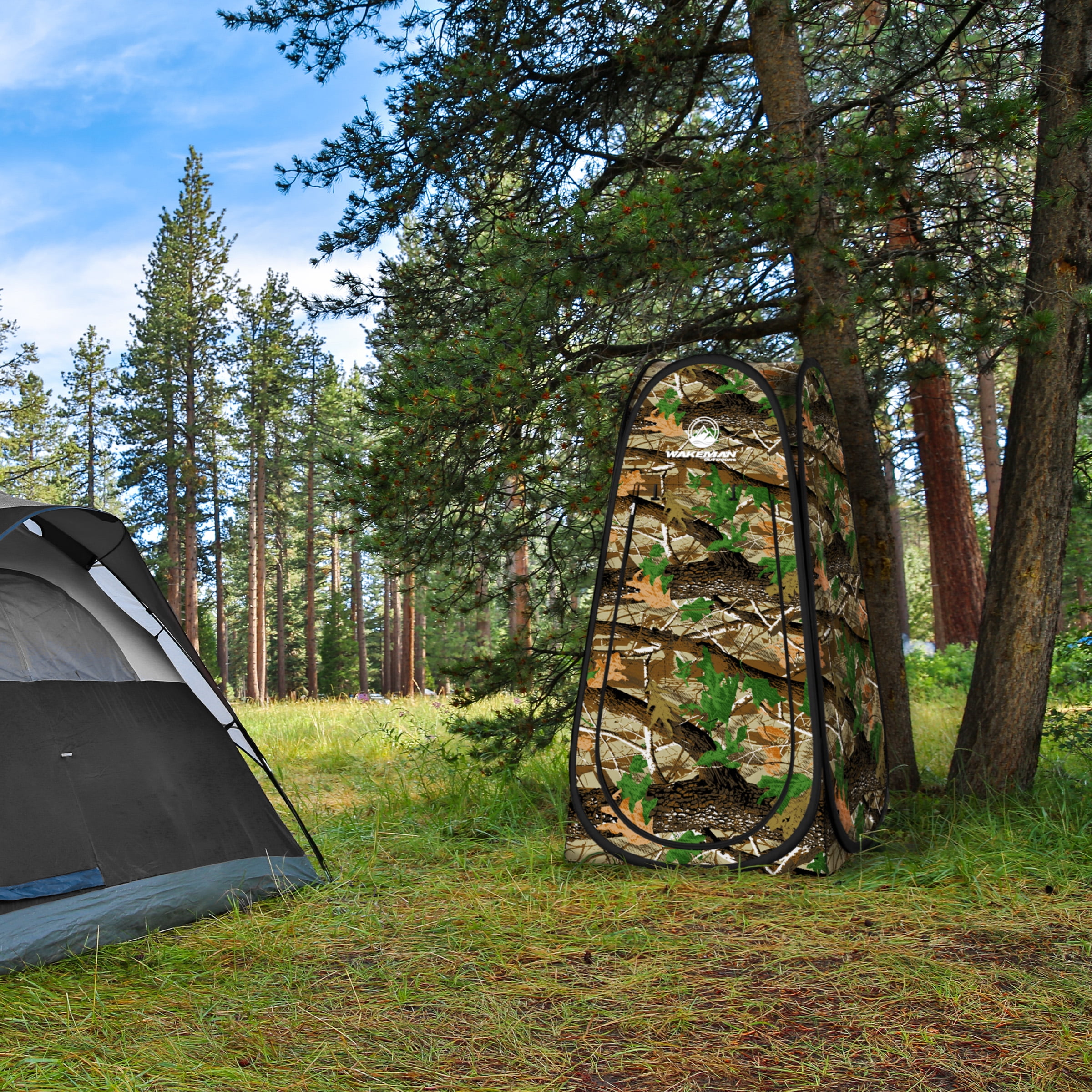 Wakeman Outdoors Pop Up Privacy Tent, Dressing Room, or Bathroom (Camo)